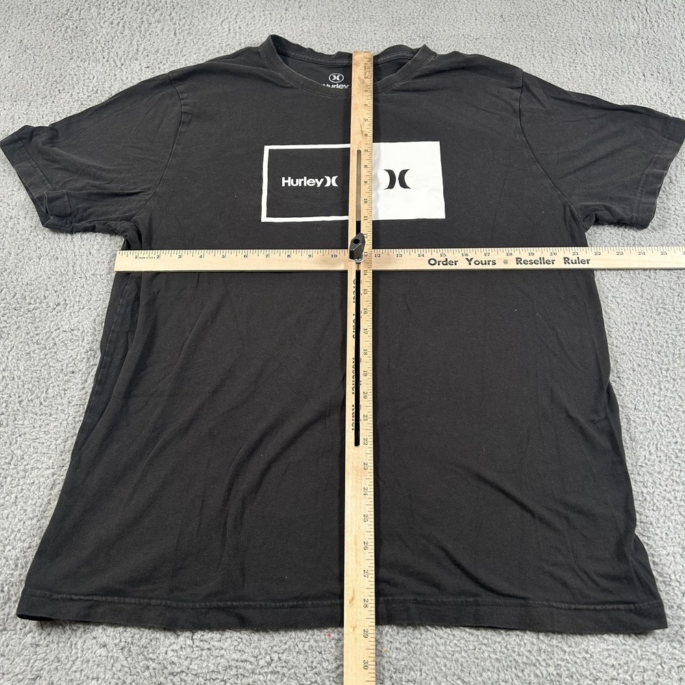 Hurley Shirt Mens Extra Large Black Split Box Logo Graphic Tee Short Sleeve - Picture 5 of 11
